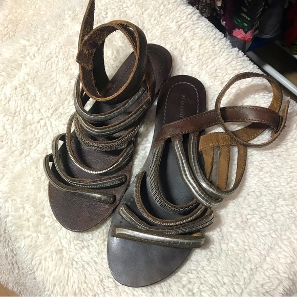 *SOLD* Leather & silver gladiator sandals by All Saints - Picture 3 of 3